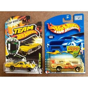 Hot Wheels '68 El CAMINO Star Spangled White #82 & Team Hot Wheels Yellow 1:64